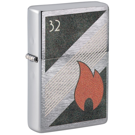 Zippo 32 Flame Design Vintage High Polish Chrome Pocket Lighter 48623